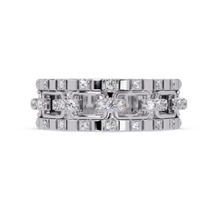 Geometric Link Lab Grown Diamond Band Ring - HIGHCARAT DIAMONDS
