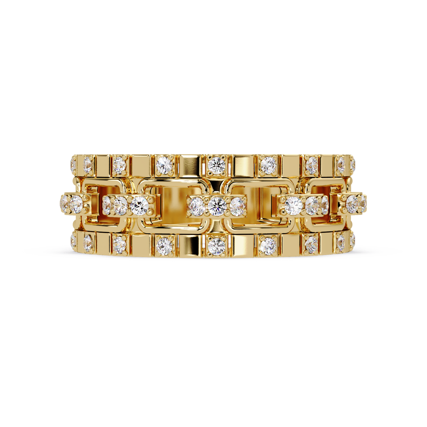 Geometric Link Lab Grown Diamond Band Ring - HIGHCARAT DIAMONDS