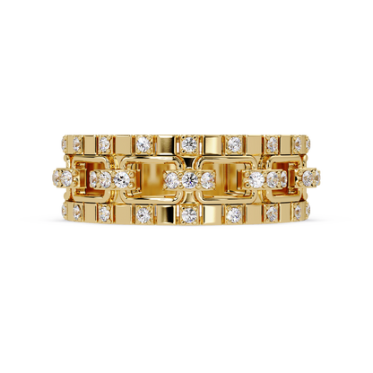 Geometric Link Lab Grown Diamond Band Ring - HIGHCARAT DIAMONDS