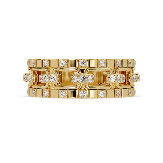 Geometric Link Lab Grown Diamond Band Ring - HIGHCARAT DIAMONDS