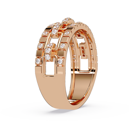 Geometric Link Lab Grown Diamond Band Ring - HIGHCARAT DIAMONDS