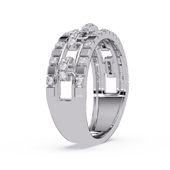 Geometric Link Lab Grown Diamond Band Ring - HIGHCARAT DIAMONDS