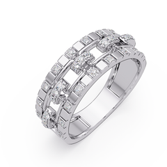 Geometric Link Lab Grown Diamond Band Ring - HIGHCARAT DIAMONDS