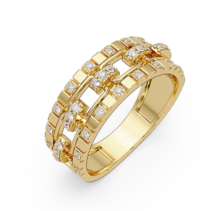 Geometric Link Lab Grown Diamond Band Ring - HIGHCARAT DIAMONDS