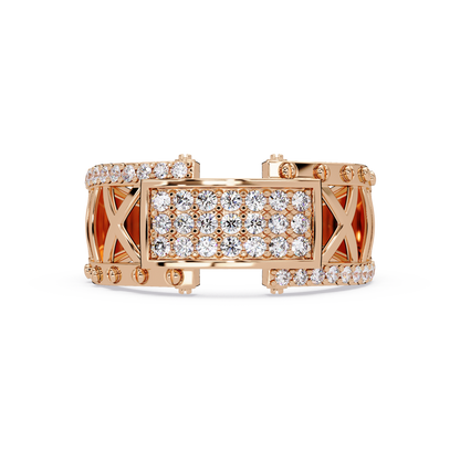 Geometric Pavé Lab Grown Diamond Statement Ring - HIGHCARAT DIAMONDS