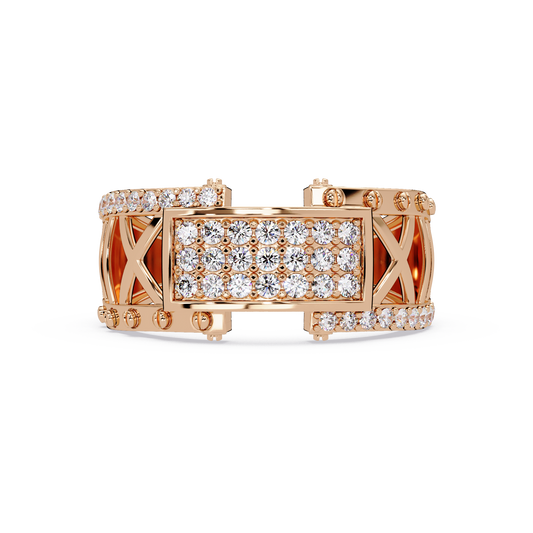 Geometric Pavé Lab Grown Diamond Statement Ring - HIGHCARAT DIAMONDS