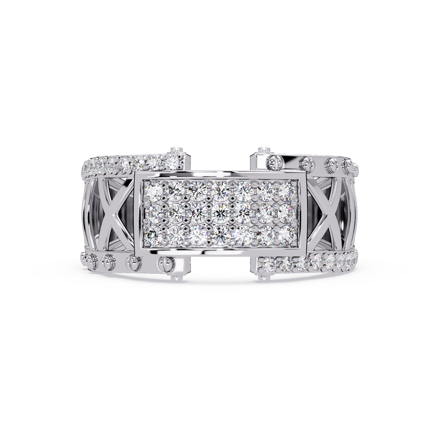 Geometric Pavé Lab Grown Diamond Statement Ring - HIGHCARAT DIAMONDS
