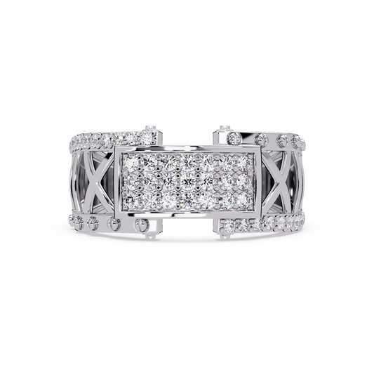 Geometric Pavé Lab Grown Diamond Statement Ring - HIGHCARAT DIAMONDS