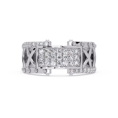 Geometric Pavé Lab Grown Diamond Statement Ring - HIGHCARAT DIAMONDS