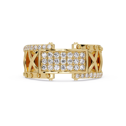 Geometric Pavé Lab Grown Diamond Statement Ring - HIGHCARAT DIAMONDS