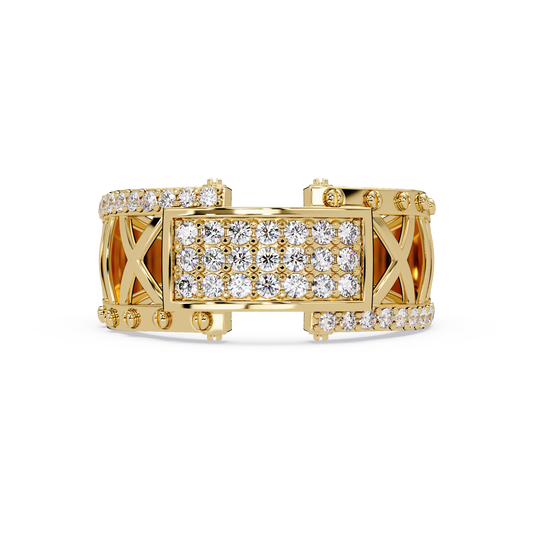 Geometric Pavé Lab Grown Diamond Statement Ring - HIGHCARAT DIAMONDS