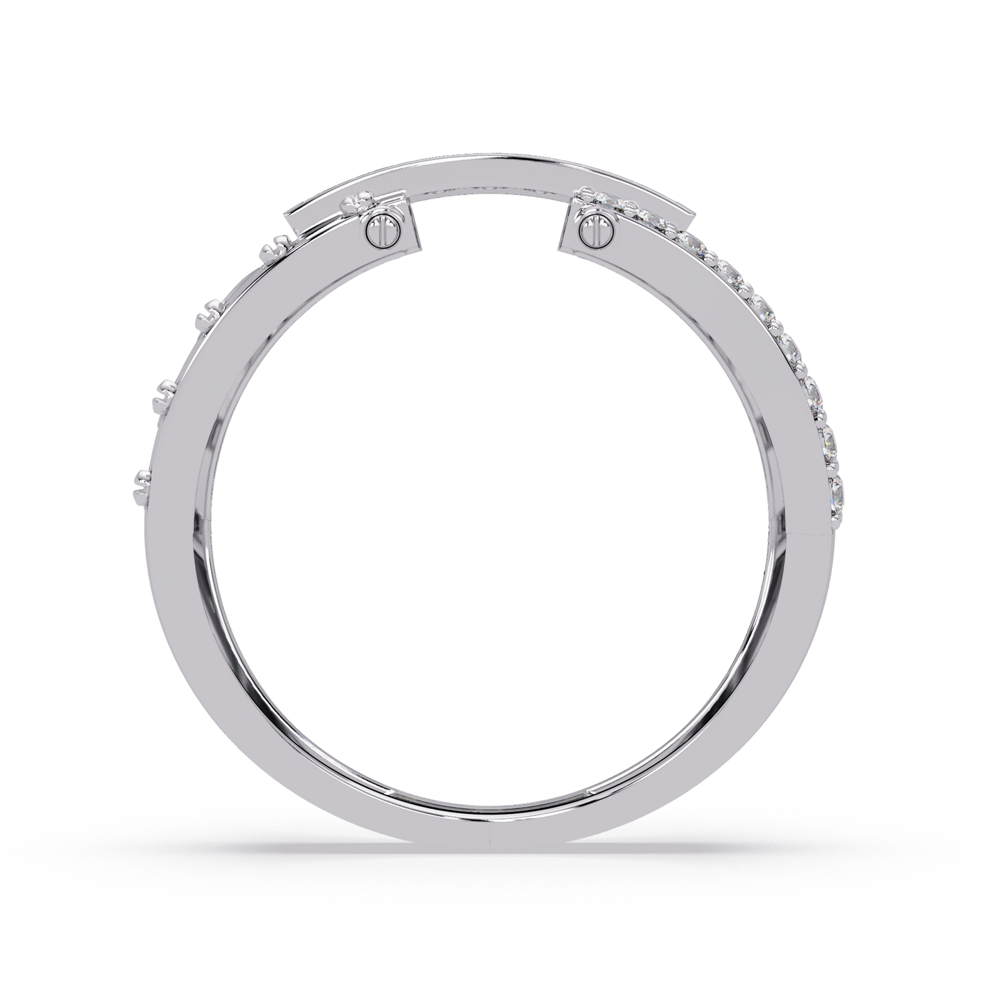 Geometric Pavé Lab Grown Diamond Statement Ring - HIGHCARAT DIAMONDS