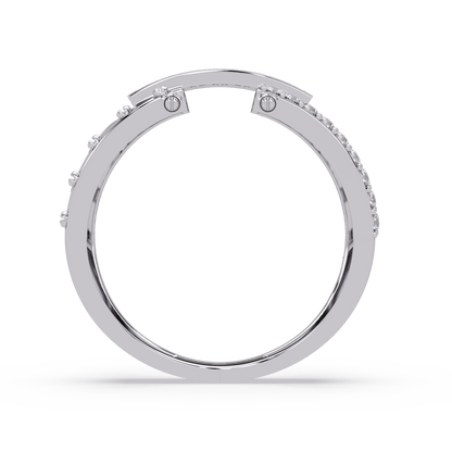 Geometric Pavé Lab Grown Diamond Statement Ring - HIGHCARAT DIAMONDS