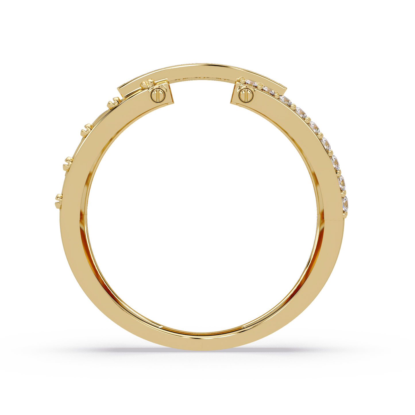 Geometric Pavé Lab Grown Diamond Statement Ring - HIGHCARAT DIAMONDS