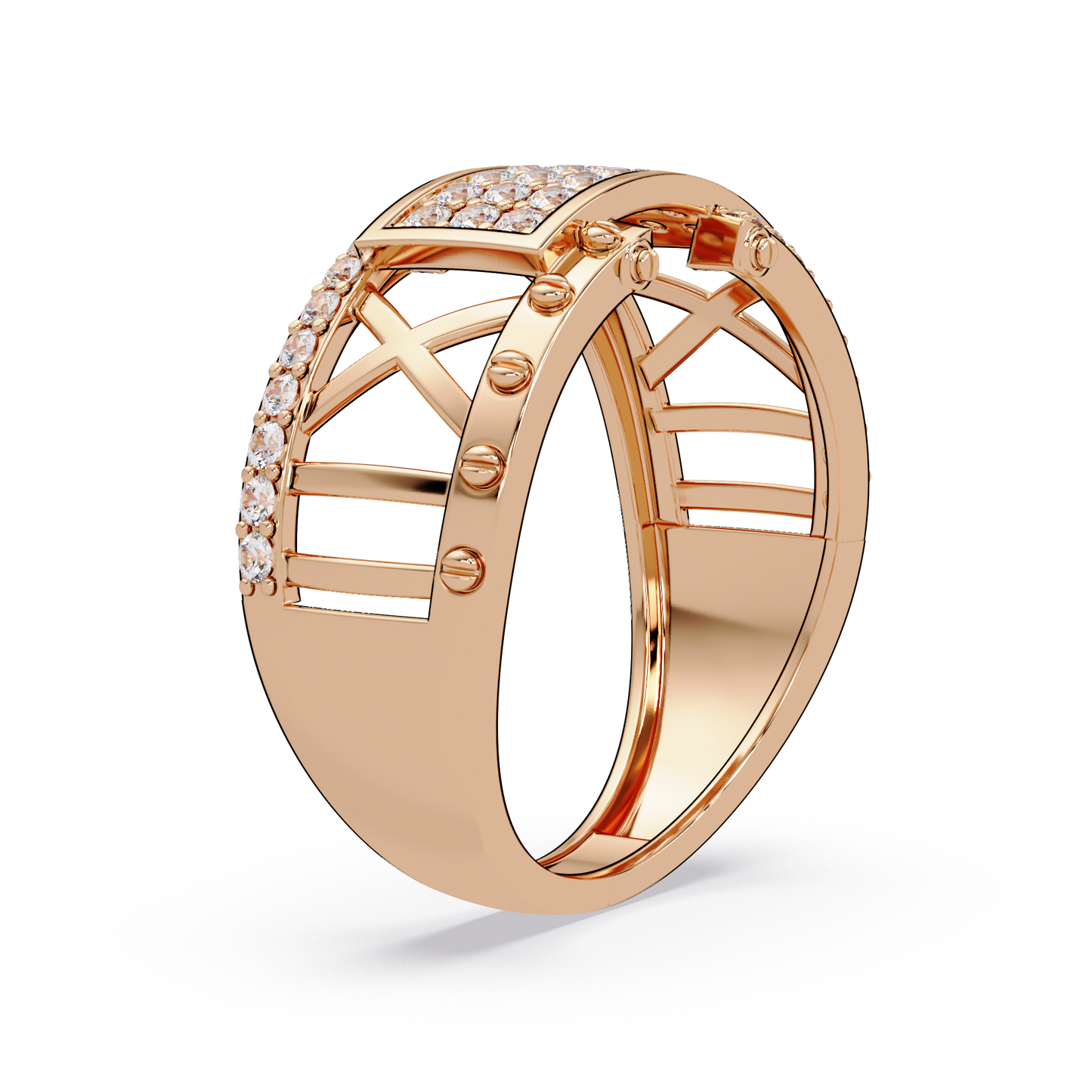 Geometric Pavé Lab Grown Diamond Statement Ring - HIGHCARAT DIAMONDS