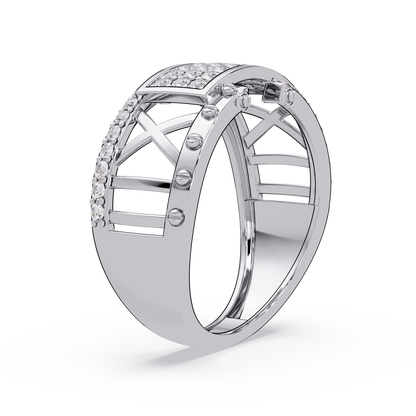 Geometric Pavé Lab Grown Diamond Statement Ring - HIGHCARAT DIAMONDS