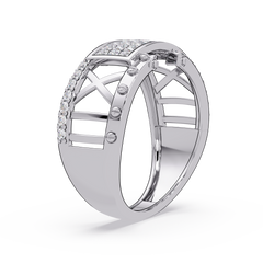 Geometric Pavé Lab Grown Diamond Statement Ring - HIGHCARAT DIAMONDS