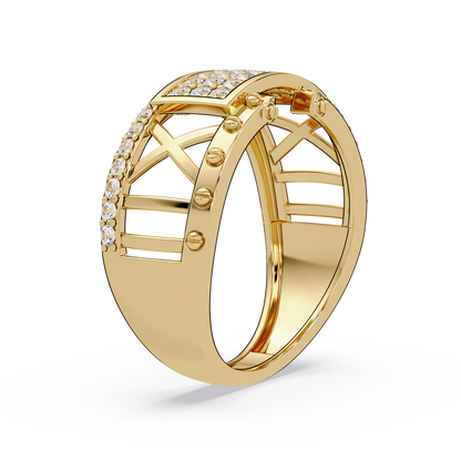 Geometric Pavé Lab Grown Diamond Statement Ring - HIGHCARAT DIAMONDS