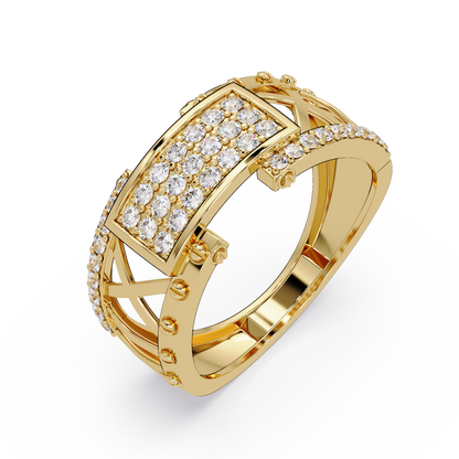Geometric Pavé Lab Grown Diamond Statement Ring - HIGHCARAT DIAMONDS