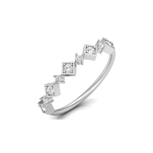 Open style diamond band ring in rose gold finish