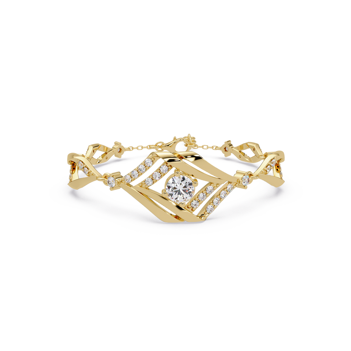 Geometric Wave Lab Diamond Statement Bracelet - HIGHCARAT DIAMONDS
