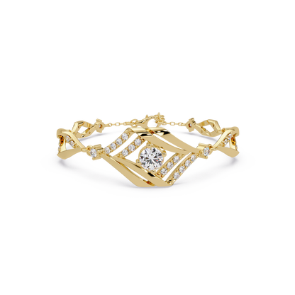 Geometric Wave Lab Diamond Statement Bracelet - HIGHCARAT DIAMONDS