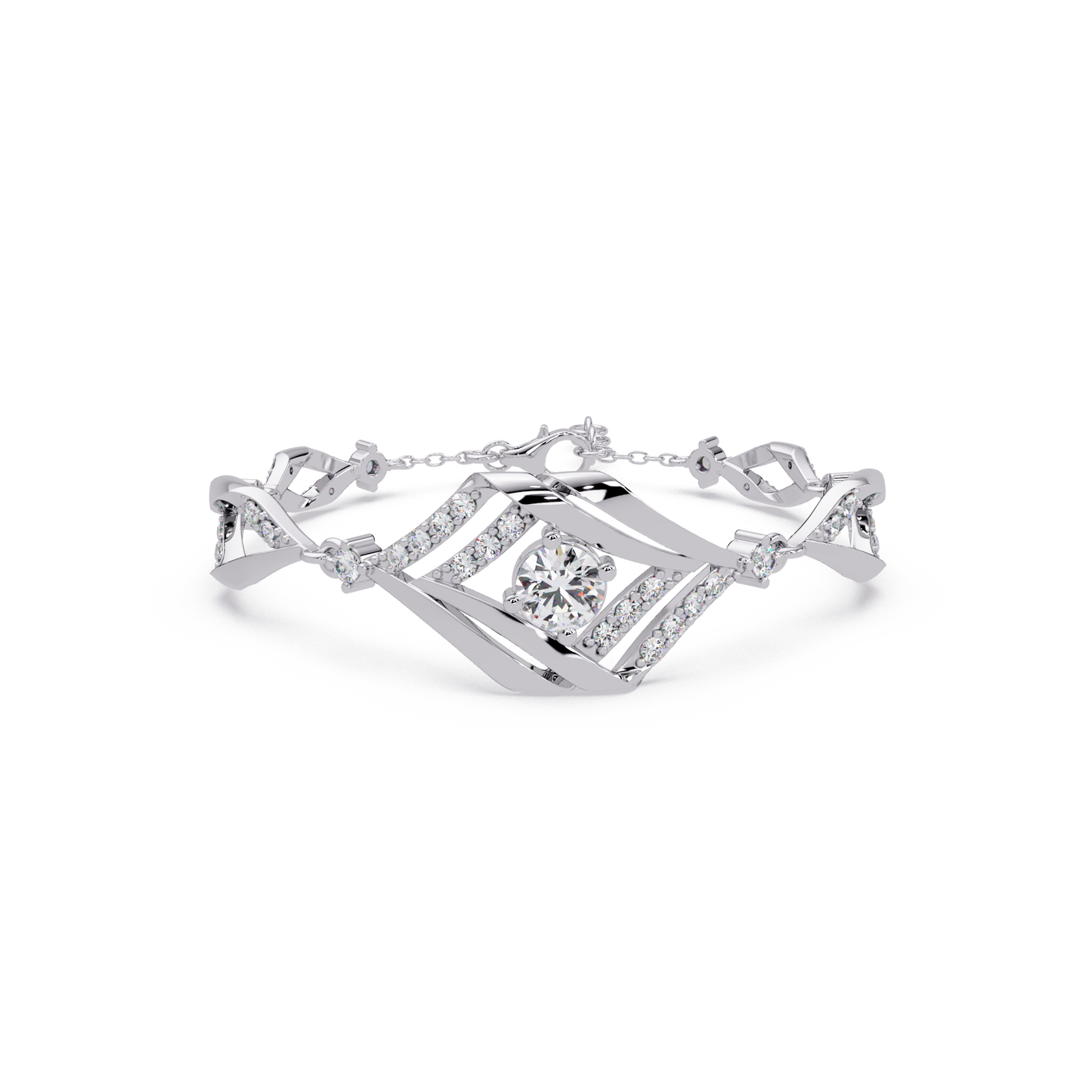 Geometric Wave Lab Diamond Statement Bracelet - HIGHCARAT DIAMONDS