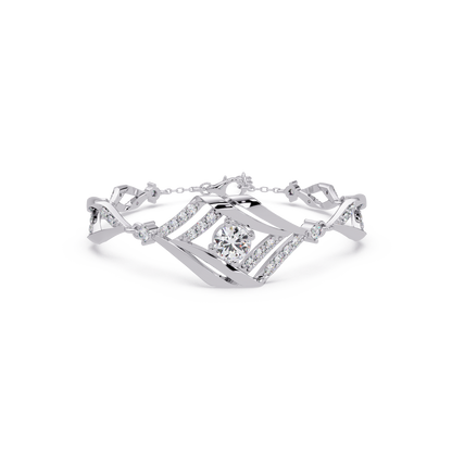 Geometric Wave Lab Diamond Statement Bracelet - HIGHCARAT DIAMONDS
