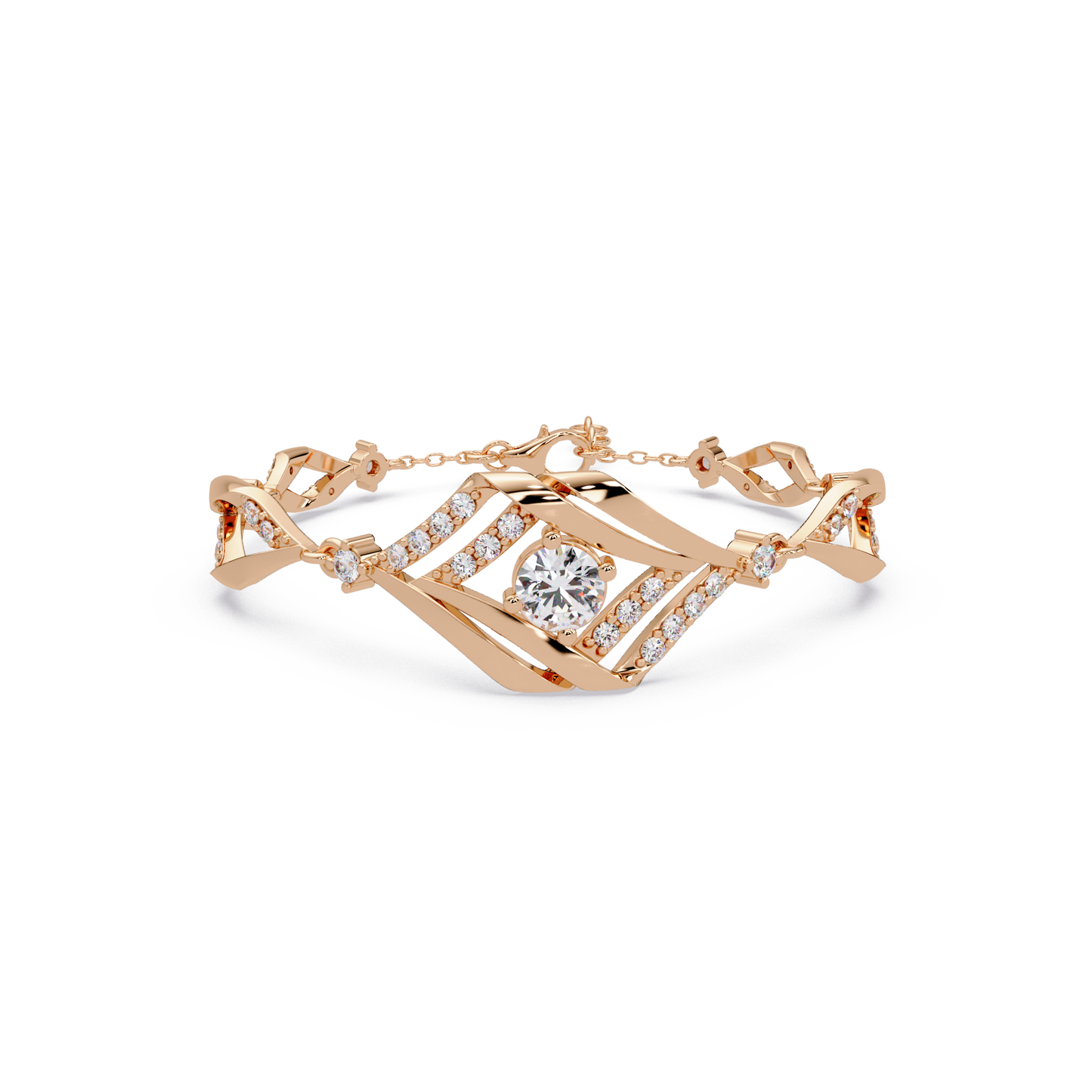 Geometric Wave Lab Diamond Statement Bracelet - HIGHCARAT DIAMONDS