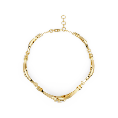 Geometric Wave Lab Diamond Statement Bracelet - HIGHCARAT DIAMONDS