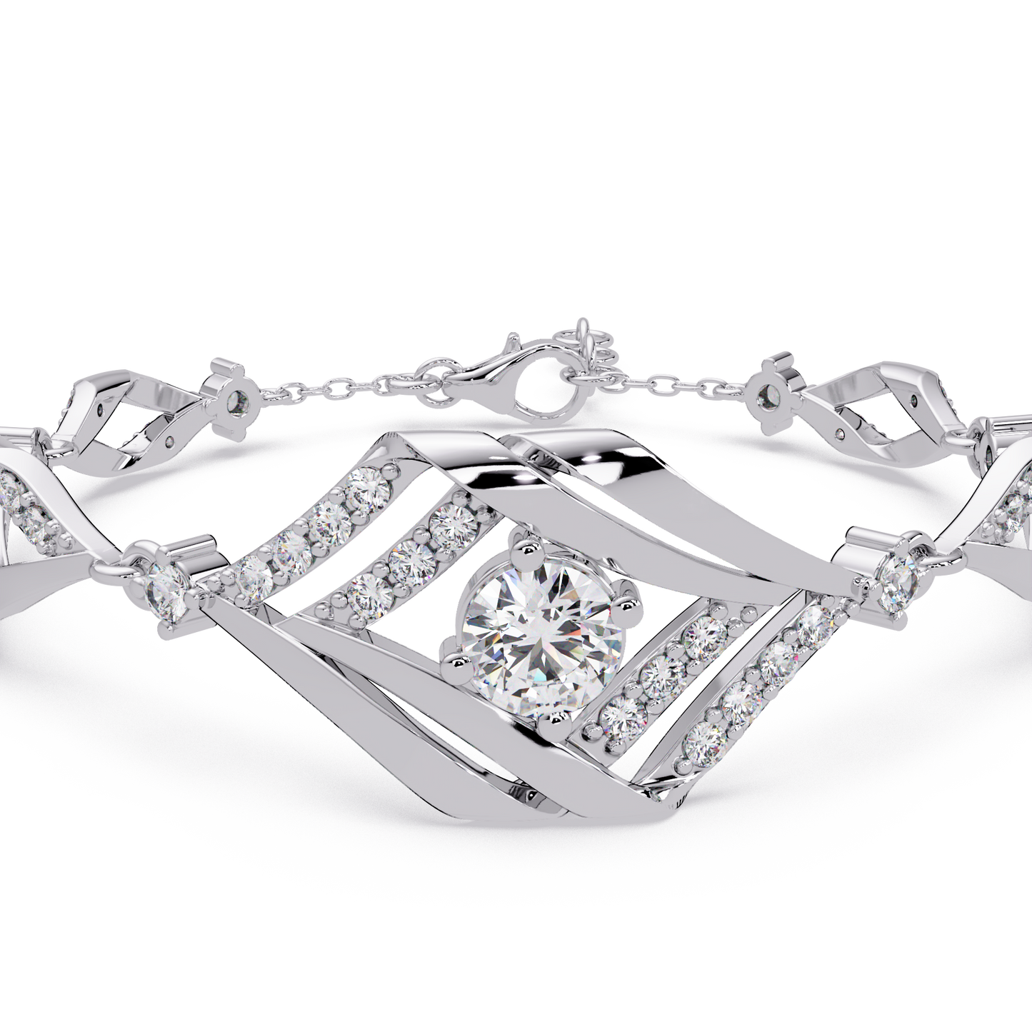 Geometric Wave Lab Diamond Statement Bracelet - HIGHCARAT DIAMONDS