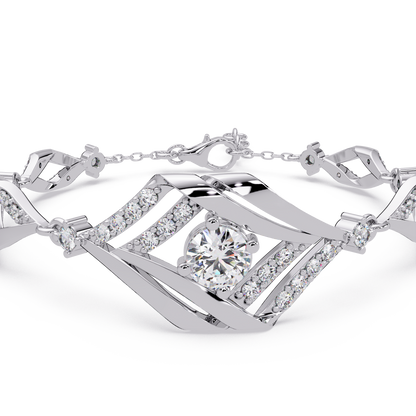 Geometric Wave Lab Diamond Statement Bracelet - HIGHCARAT DIAMONDS