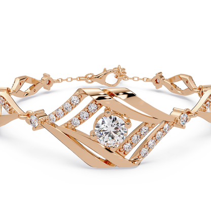 Geometric Wave Lab Diamond Statement Bracelet - HIGHCARAT DIAMONDS