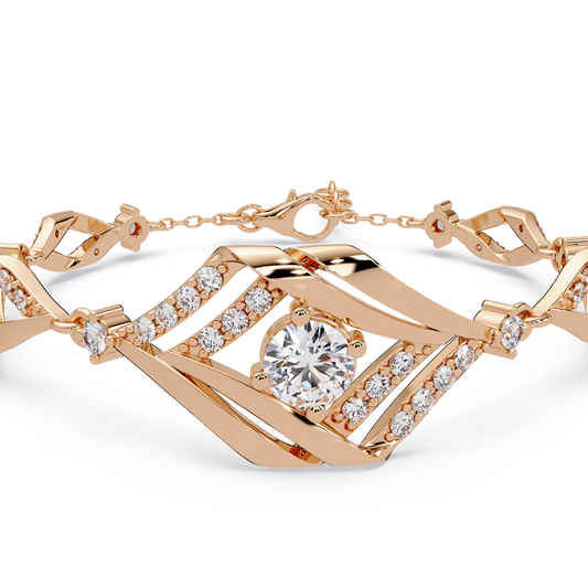 Geometric Wave Lab Diamond Statement Bracelet - HIGHCARAT DIAMONDS