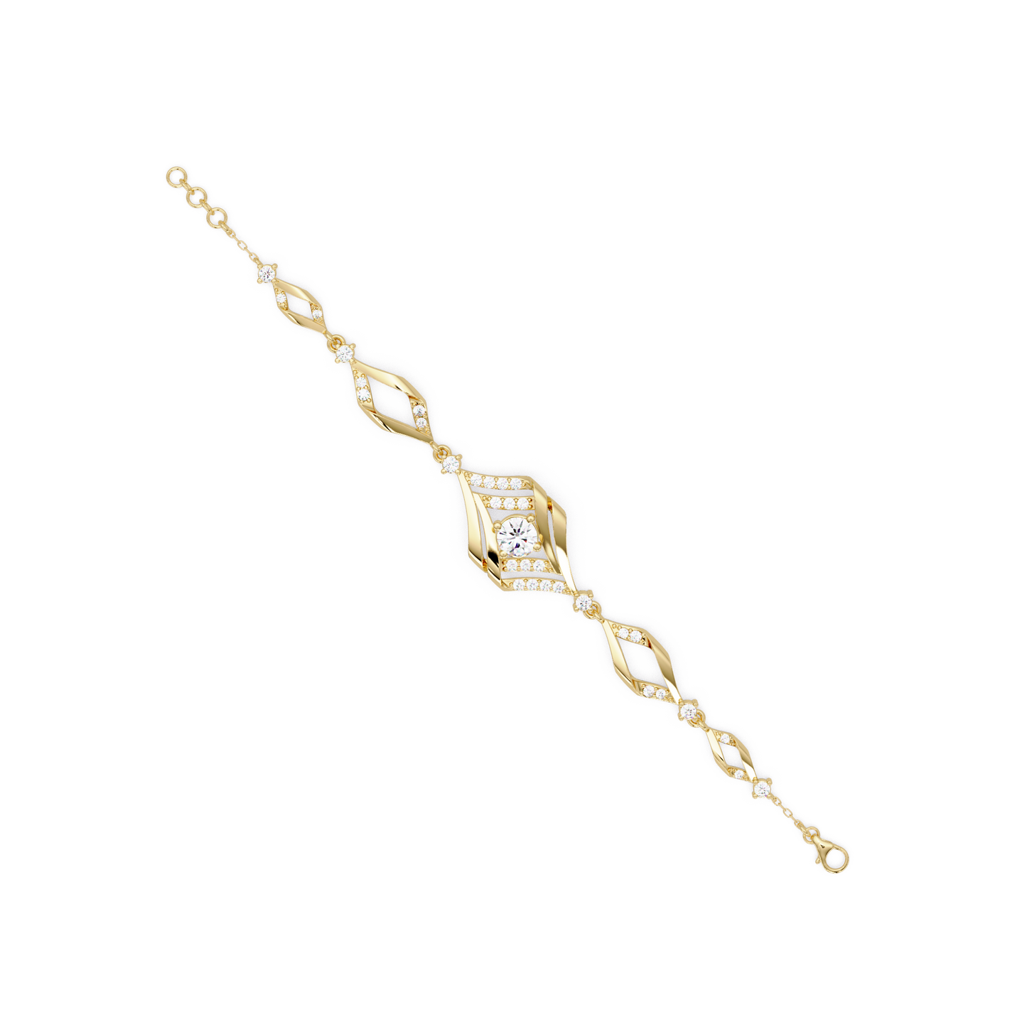 Geometric Wave Lab Diamond Statement Bracelet - HIGHCARAT DIAMONDS