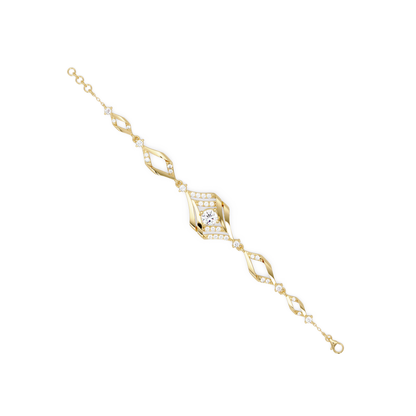 Geometric Wave Lab Diamond Statement Bracelet - HIGHCARAT DIAMONDS