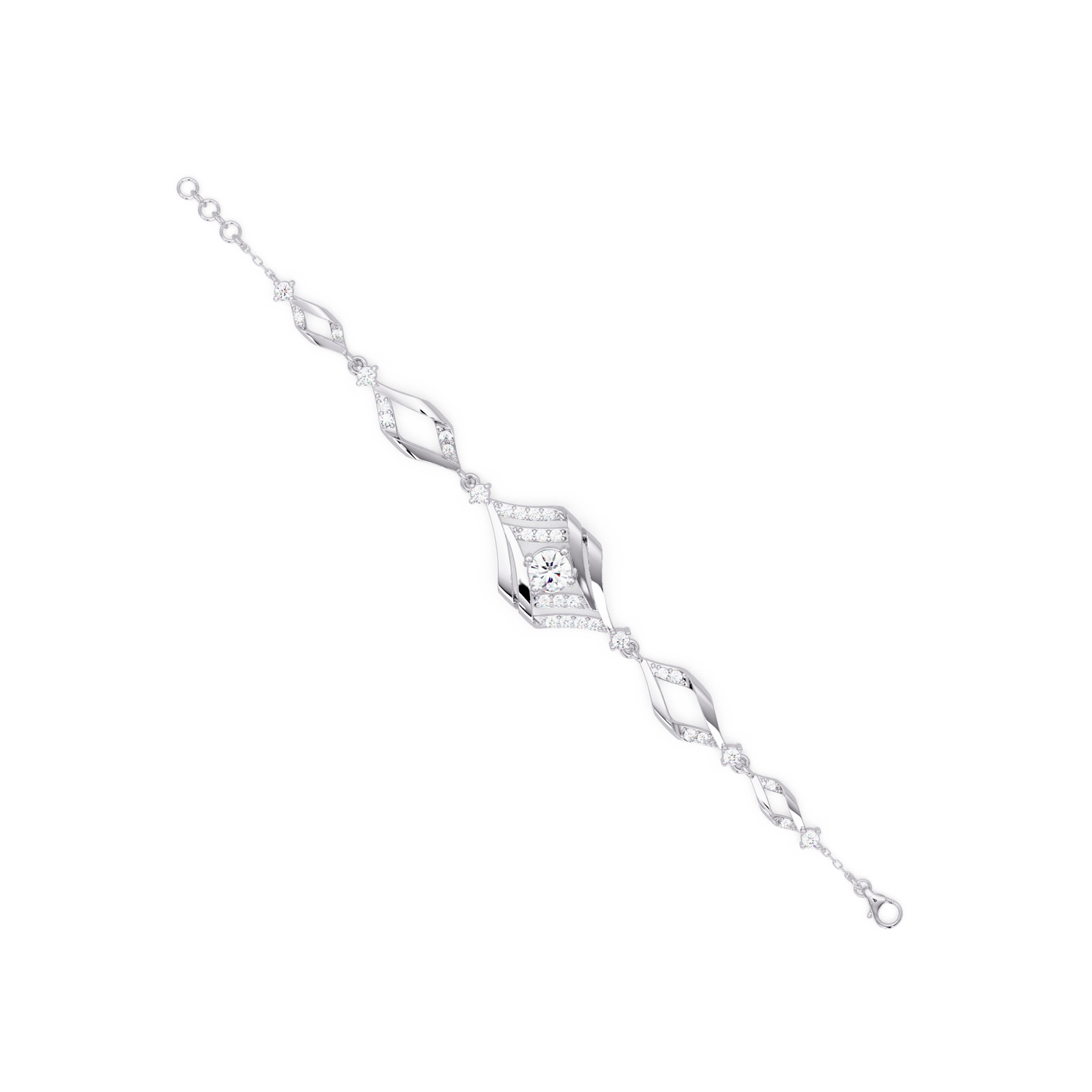 Geometric Wave Lab Diamond Statement Bracelet - HIGHCARAT DIAMONDS