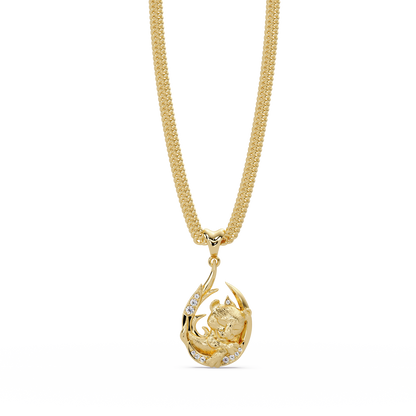 Gold Tiger Claw Lab grown Diamond Hip Hop Pendant - HIGHCARAT DIAMONDS