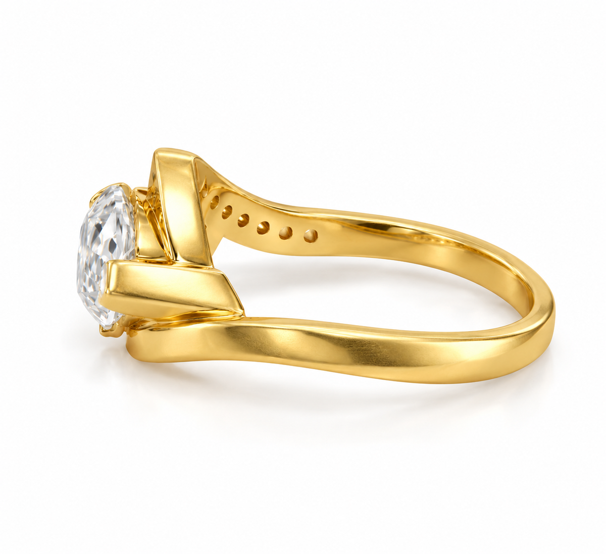 1.65 Ct Marquise Cut Lab Grown Diamond Bypass Ring