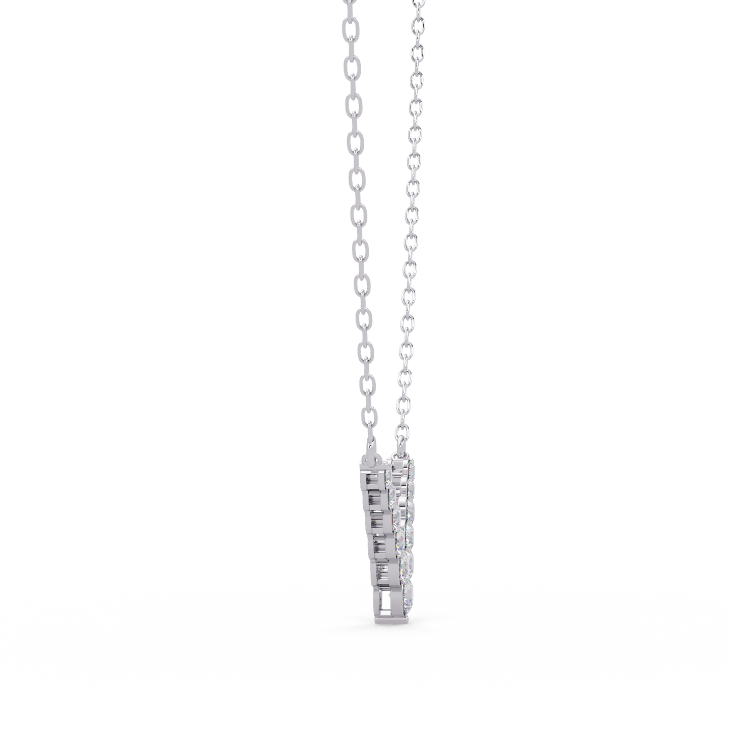 Graduated Round Lab-Grown Diamond V-Shape Necklace in Rose Gold - HIGHCARAT DIAMONDS