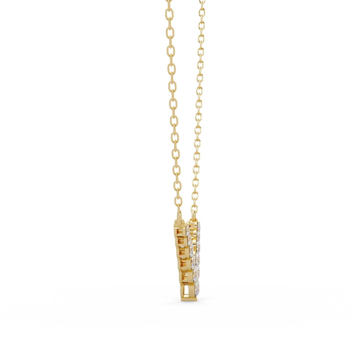 Graduated Round Lab-Grown Diamond V-Shape Necklace in Rose Gold - HIGHCARAT DIAMONDS