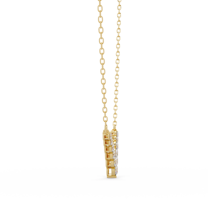 Graduated Round Lab-Grown Diamond V-Shape Necklace in Rose Gold - HIGHCARAT DIAMONDS