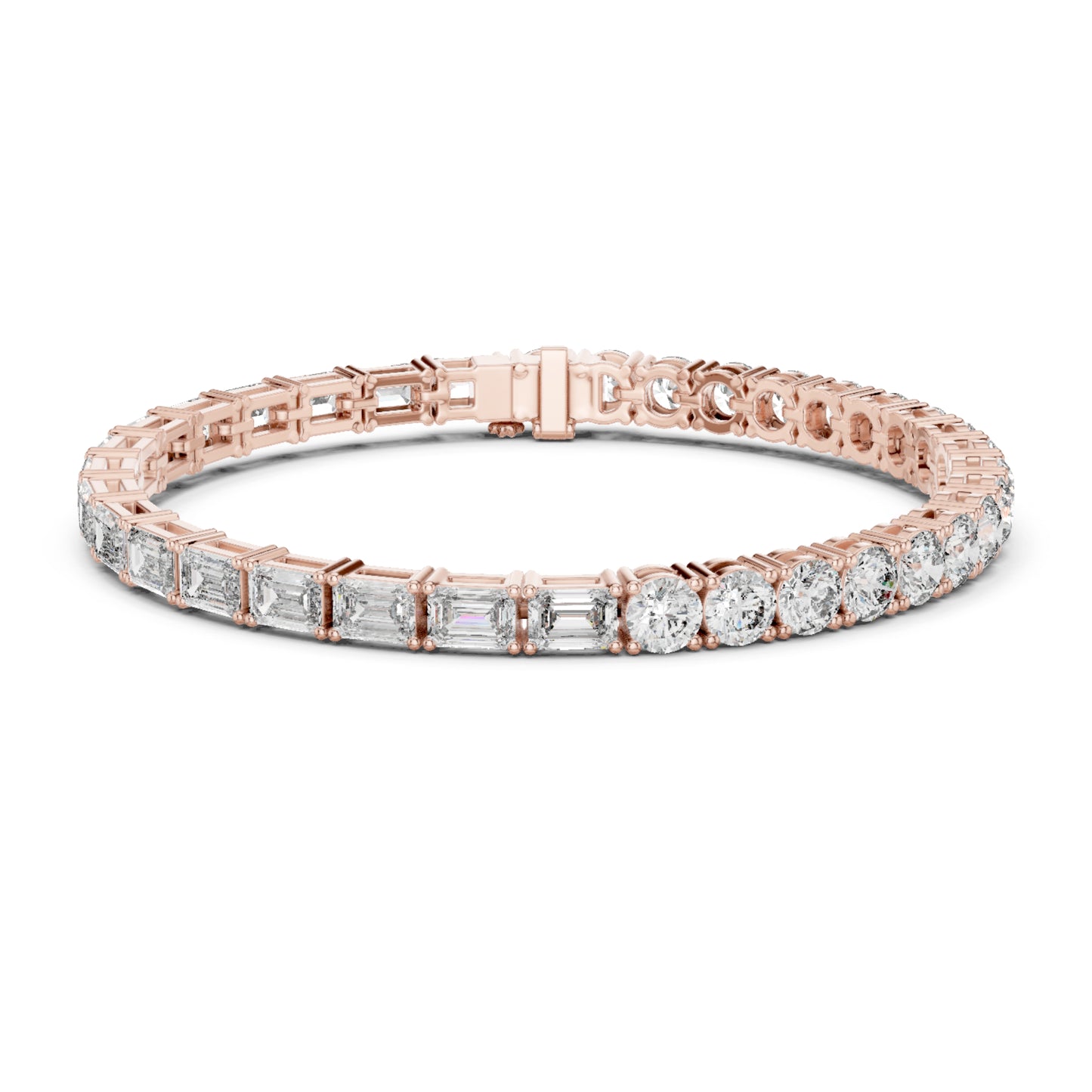 Vintage 13.24 CT Emerald Or Round Cut White Colorless Diamond Prong Set Minimalist Stacking Party Wear Tennis Bracelet For Her - HIGHCARAT DIAMONDS
