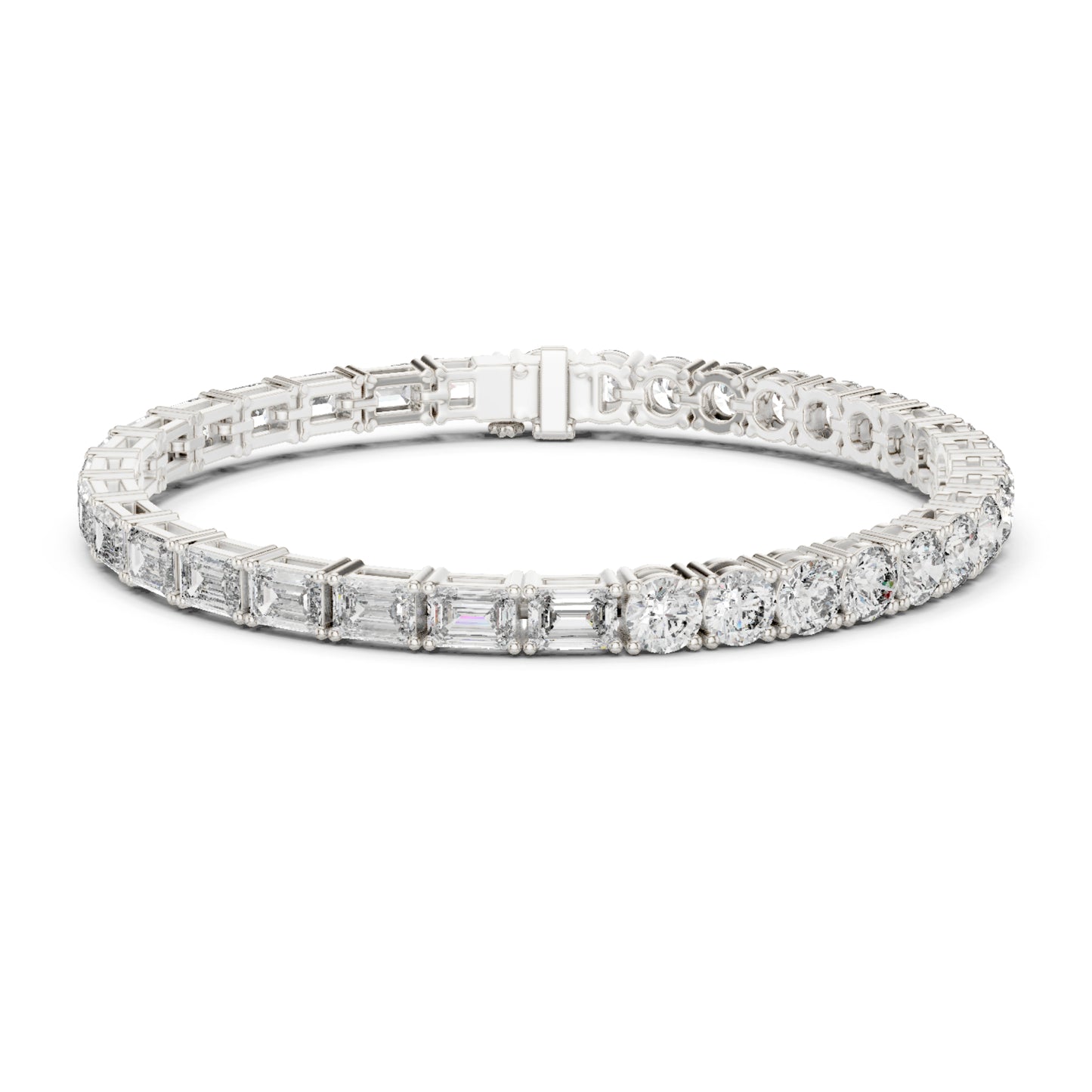 Vintage 13.24 CT Emerald Or Round Cut White Colorless Diamond Prong Set Minimalist Stacking Party Wear Tennis Bracelet For Her - HIGHCARAT DIAMONDS