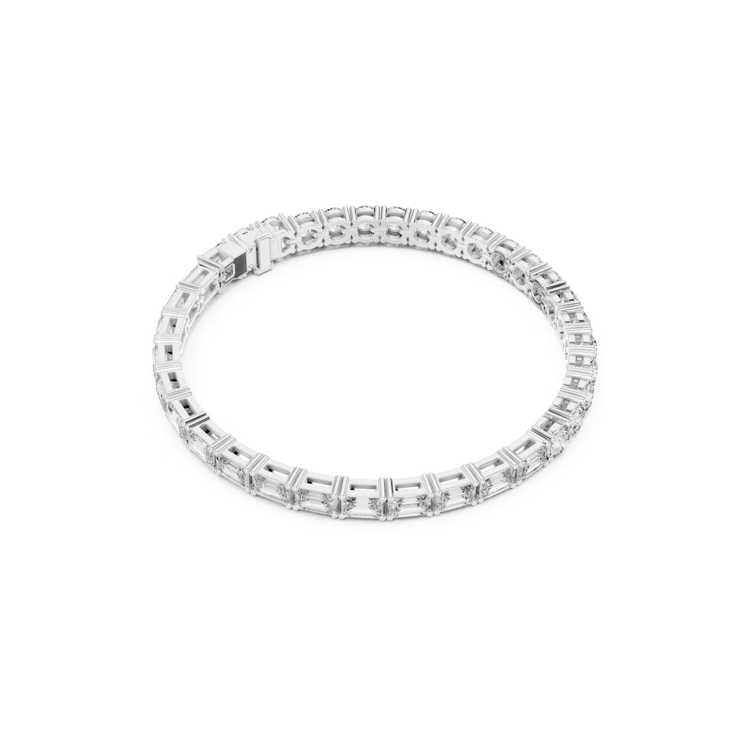 Vintage 13.24 CT Emerald Or Round Cut White Colorless Diamond Prong Set Minimalist Stacking Party Wear Tennis Bracelet For Her - HIGHCARAT DIAMONDS