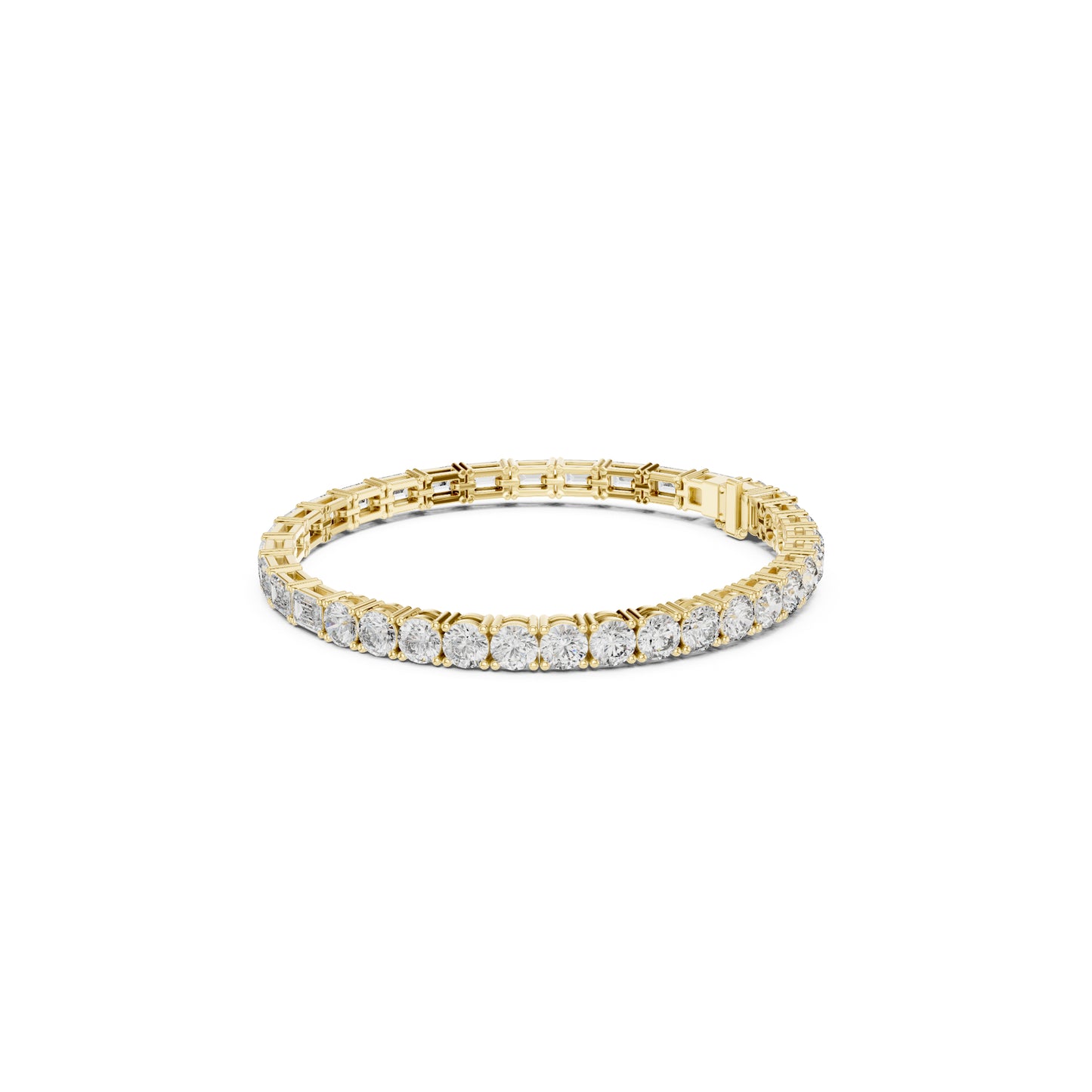 Vintage 13.24 CT Emerald Or Round Cut White Colorless Diamond Prong Set Minimalist Stacking Party Wear Tennis Bracelet For Her - HIGHCARAT DIAMONDS