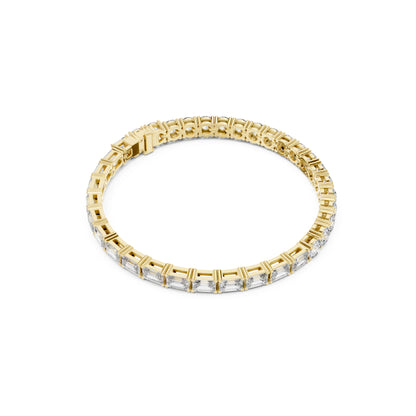 Vintage 13.24 CT Emerald Or Round Cut White Colorless Diamond Prong Set Minimalist Stacking Party Wear Tennis Bracelet For Her - HIGHCARAT DIAMONDS
