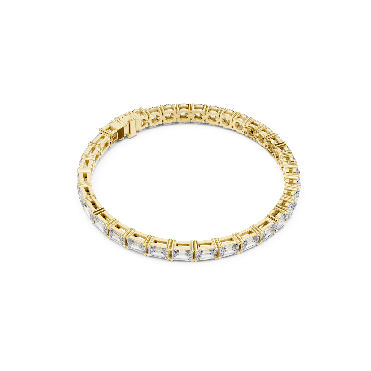 Vintage 13.24 CT Emerald Or Round Cut White Colorless Diamond Prong Set Minimalist Stacking Party Wear Tennis Bracelet For Her - HIGHCARAT DIAMONDS