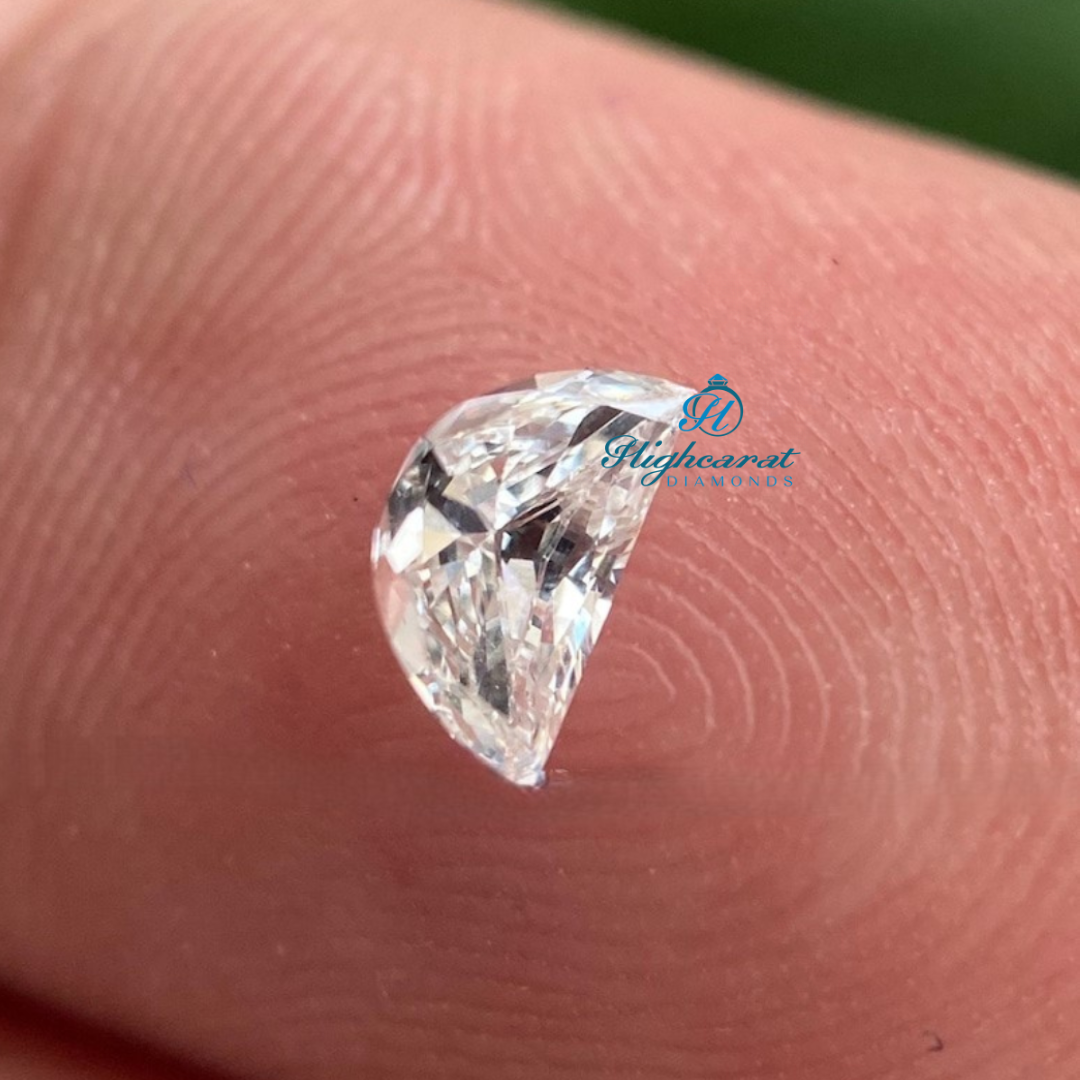 Certified half moon lab grown diamond ideal for side stones and custom jewelry settings