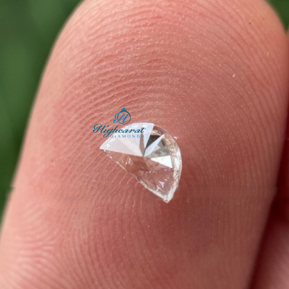 Loose half moon cut diamond with exceptional sparkle and modern geometric design